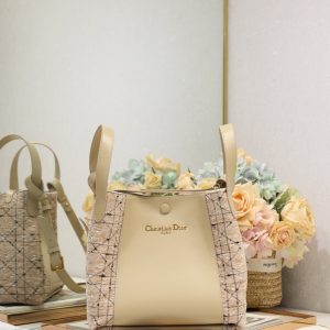 Colestore Dior Signature Bucket Bag in Yellow 24x21x14cm