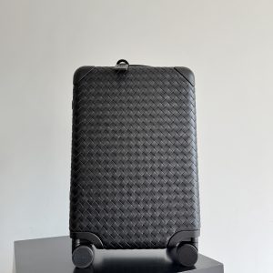 Colestore Bottega Veneta Odyssey Intrecciato Cabin Suitcase in Black 35x55x21cm
