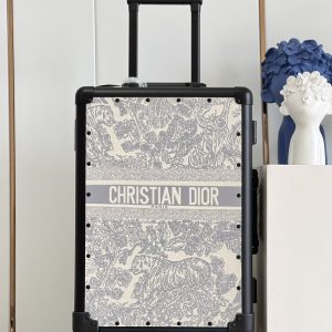 Colestore Dior Suitcase Ecru and Gray Toile de Jouy Embroidery 57x37x21cm