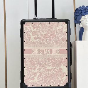Colestore Dior Suitcase Ecru and Pink Toile de Jouy Embroidery 57x37x21cm