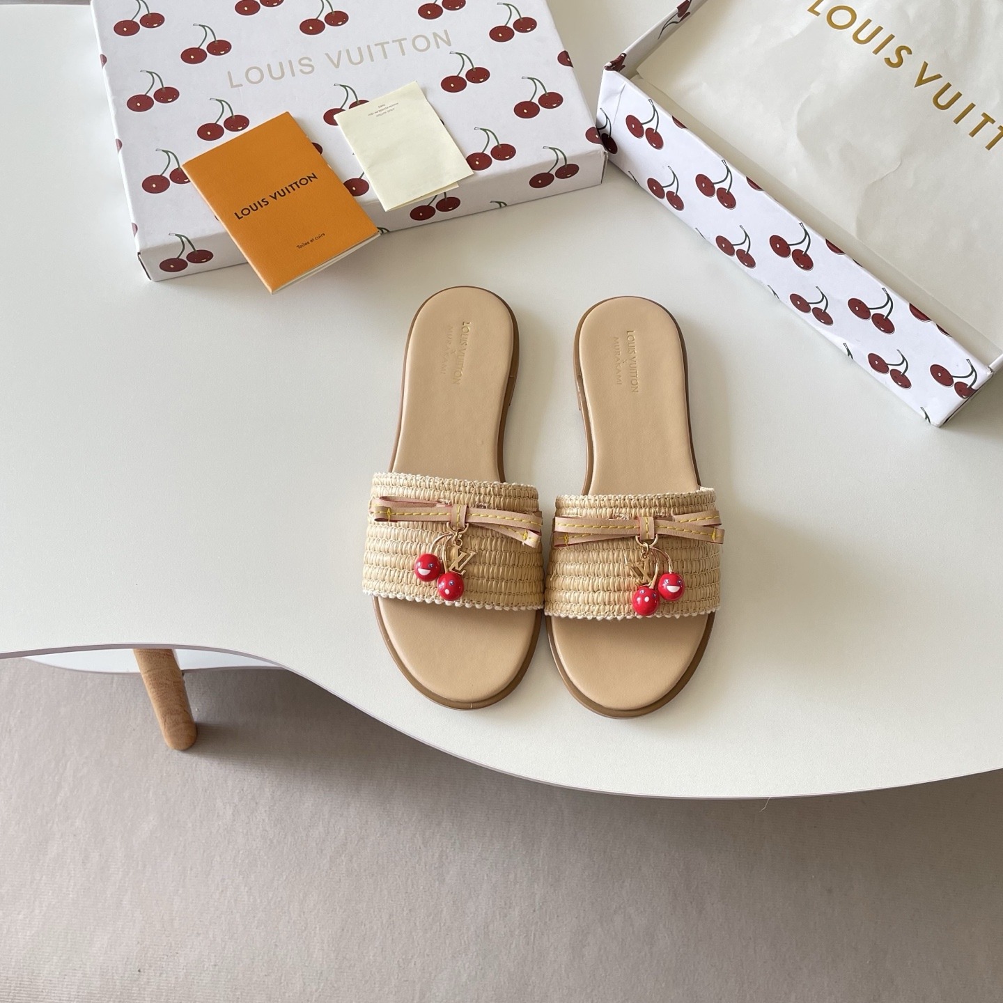 Colestore Louis Vuitton LV x TM Chinelo Lily Beige Raffia