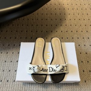Colestore Dior J'Adior Slide Black Embroidered Cotton
