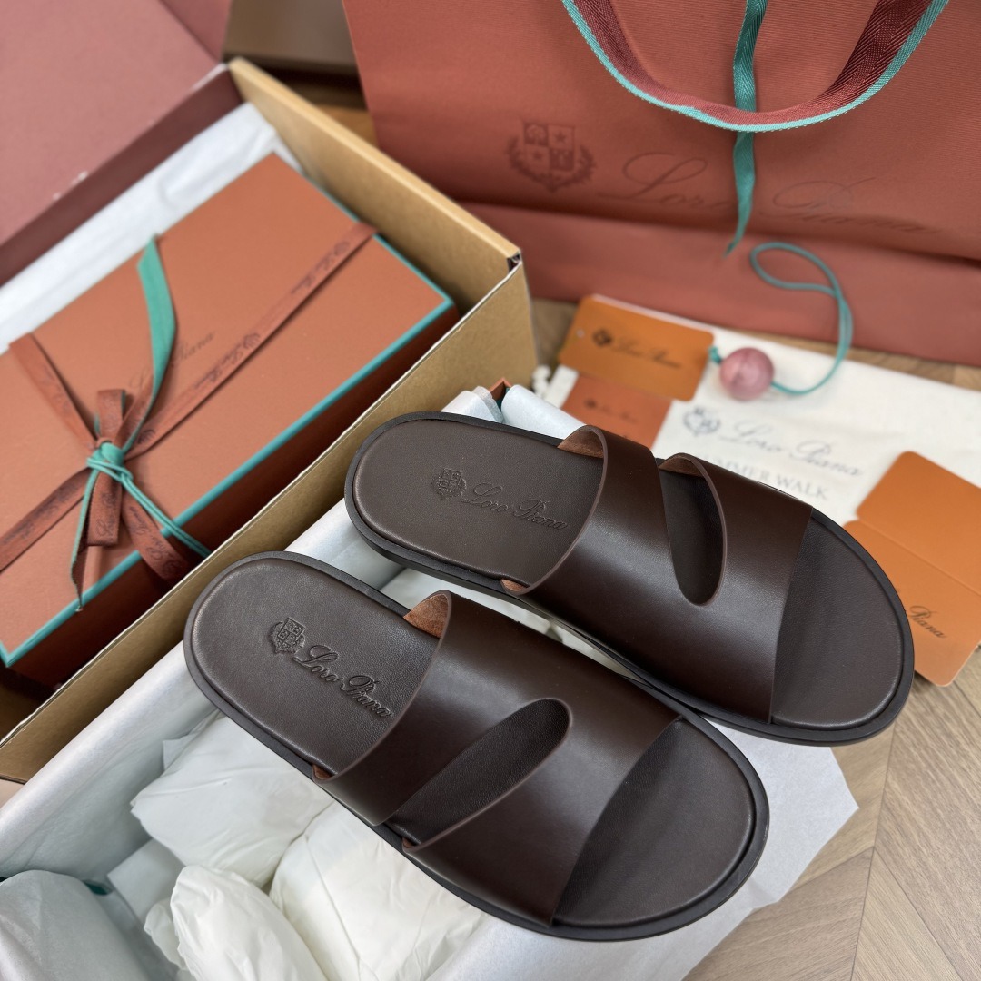 Colestore Loro Piana Man Pilat Plain Walk Sandal  Calfskin Dark Moka