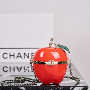 Colestore Chanel Métiers d’art 2026 Apple Minaudiere Laquered Metal, Enamel & Gold-Tone Metal Red, Green & Golden 16 x 10 x 10cm