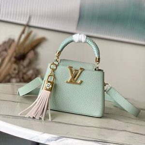 Colestore Louis Vuitton Capucines Mini Jade Green Taurillon Leather M15157 21 x 13.6 x 8 cm