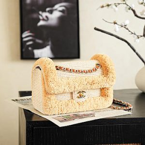 Colestore Chanel Coco Beach 2026 collection Flap Bag Braided Raffia & Gold-Tone Metal Beige 16.5 x 25 x 6.5cm