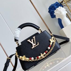 Colestore Louis Vuitton Capucines East West Mini Black Taurillon leather 12 x 22 x 8 cm