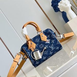 Colestore Louis Vuitton Speedy 18 Bandoulière Blue Monogram Flowers Denim 18 x 12 x 10 cm