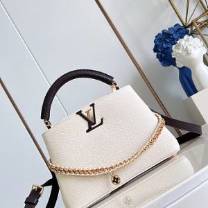 Colestore Louis Vuitton Flight Mode Capucines BB Cream/Burnt Mahogany Taurillon leather 27 x 19 x 9 cm