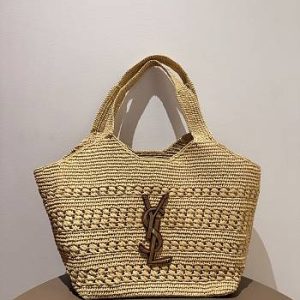 Colestore YSL Saint Laurent ICARE medium in raffia 46 x 28 x 15 cm