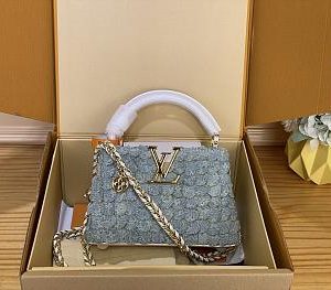 Colestore Louis Vuitton Capucines Mini Blue Denim GOTS 21 x 13.6 x 8 cm