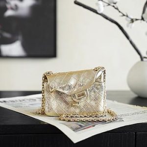 Colestore Chanel SPRING SUMMER 2026 SMALL 2.55 MINAUDIERE Gold-Tone Metal Gold 11x12.5x5cm