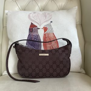 Colestore Gucci Lady Lunetta small shoulder bag dark brown GG canvas 22x14x5.5cm