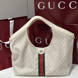 Colestore Gucci Giglio Large Tote Bag in ivory GG canvas 42(60)  × 47  × 16 cm