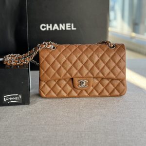 Colestore  Chanel Classic 11.12 Handbag   Grained Calfskin & Silver-Tone Metal  Camel  15.5 x 25.5 x 6.5cm
