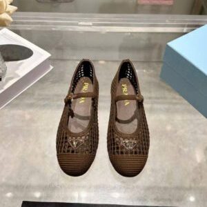 Prada Crochet Mary Jane Flats