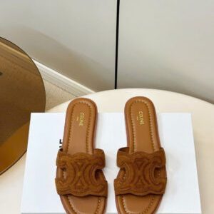 Celine Marina Triomphe Mule in Suede Calfskin