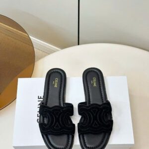 Celine Marina Triomphe Mule in Suede Calfskin