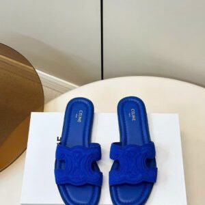 Celine Marina Triomphe Mule in Suede Calfskin