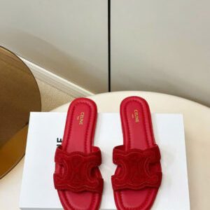 Celine Marina Triomphe Mule in Suede Calfskin