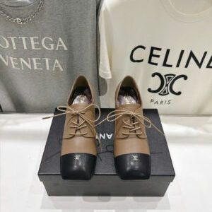Chanel Leather Lace Up Oxfords Shoes 5.5cm
