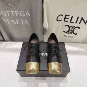 Chanel Leather Lace Up Oxfords Shoes