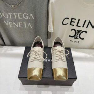 Chanel Leather Lace Up Oxfords Shoes