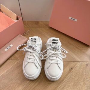 Miu Miu Pre-Owned Double Lace Sneaker Mule