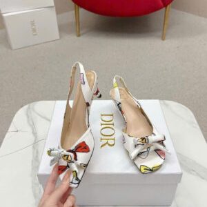 Dior Bow Heeled Slingback Sandal Soupir 4.5cm