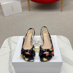 Dior Bow Heeled Slingback Sandal Soupir 4.5cm