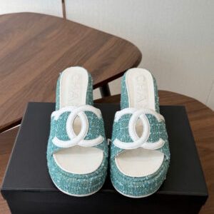 Chanel Coco Wedge Heel Sandals
