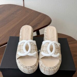Chanel Coco Wedge Heel Sandals