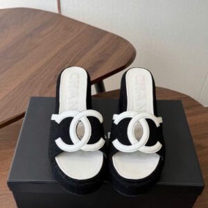 Chanel Coco Wedge Heel Sandals