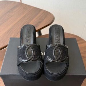 Chanel Coco Wedge Heel Sandals