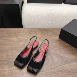 Chanel Coco Two-Tone Patent Leather Slingback Pumps