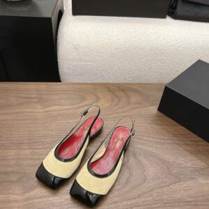 Chanel Coco Two-Tone Patent Leather Slingback Pumps