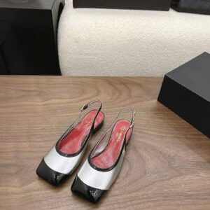 Chanel Coco Two-Tone Patent Leather Slingback Pumps