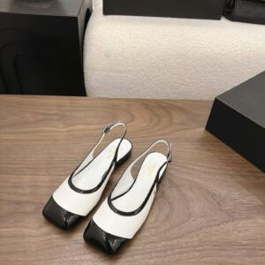 Chanel Coco Two-Tone Patent Leather Slingback Pumps