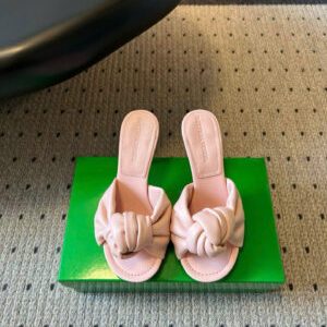 Bottega Veneta Cherry Leather Knot Mules 9cm
