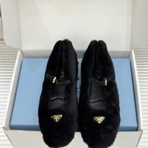 Prada Ballerinas Shearling Flat Shoes