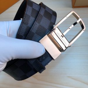 Louis Vuitton Black Damier Belt Calfskin