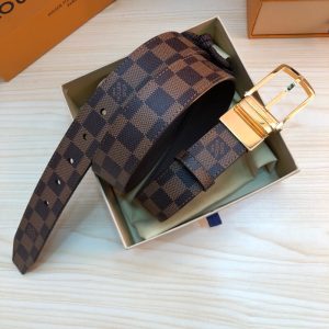 Louis Vuitton Brown Damier Belt Calfskin