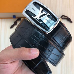 Louis Vuitton Black Crocodile Leather Belt