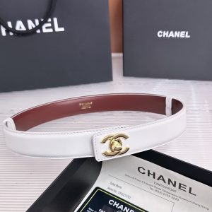 Chanel Fall Winter 2026 Pre-Collection Leather belt Calfskin & Metal White & Gold