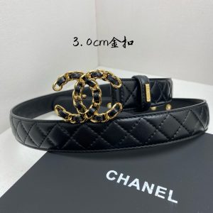 Chanel Leather belt Calfskin & Gold-Tone Metal