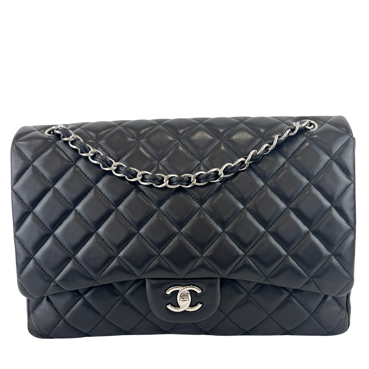 Maxi Flap Lambskin Black SHW