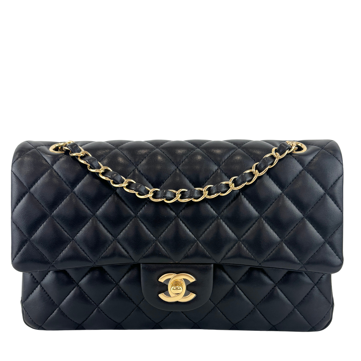 Classic Medium Flap Lambskin Black GHW