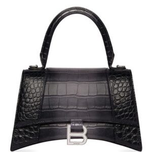 Balenciaga Hourglass Small Embossed Bag Black