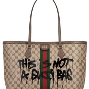 Balenciaga Hacker Graffiti Medium Tote Bag In Coated Canvas Dark Coffee