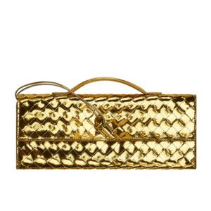 Bottega Veneta Long Clutch Andiamo With Handle Golden